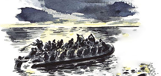 Illustration von Dan Williams aus Khaled Hosseini Am Abend vor dem Meer