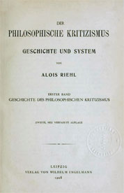 Alois Riehl Phil Kritizismus COVER