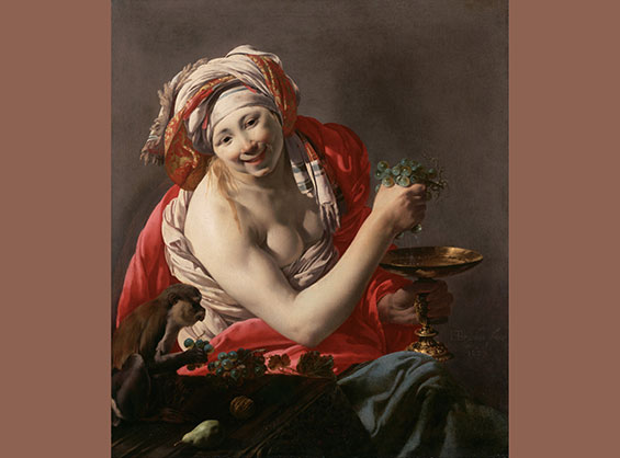 Hendrick ter Brugghen Bacchante with an Ape Google Art Project