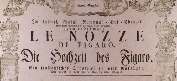 Detail aus einem Originalplakat für Wolfgang Amadeus Mozarts Oper: „Die Hochzeit des Figaro“