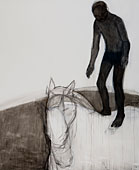 Pferd und Reiter I, 2009 ,Oil and watercolor on paper