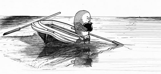 Im Gespräch: Claus Friede mit dem Zeichner Nils Kasiske