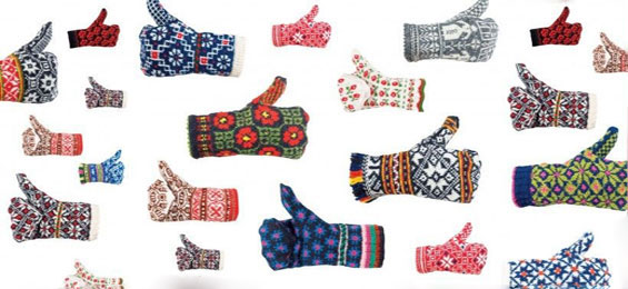 100 Jahre Lettland Handschuh-Daumen hoch