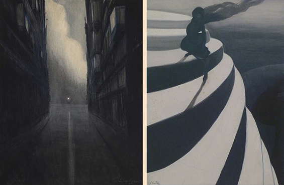 Agoraphobie 02 Léon Spilliaert Hofstraat in Ostend 1908