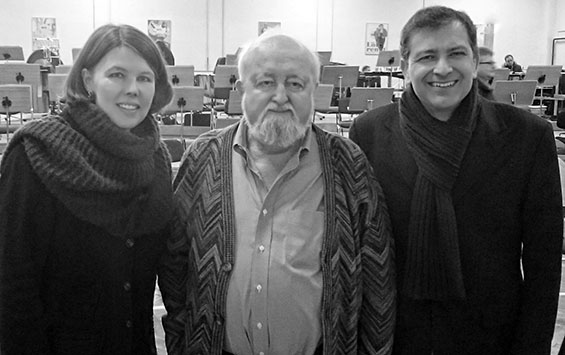 01 Pianistin Anna Maria Maak mit den Komponisten Krzysztof Penderecki und Sef Albertz