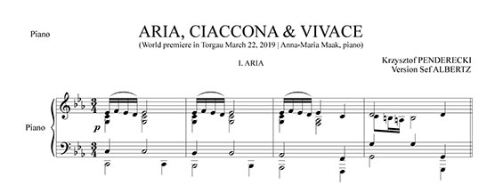 03 Aria aus Aria Ciaccona Vivace fuer Klavier Penderecki Albertz